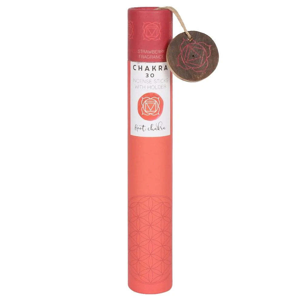 strawberry incense with 'Chakra 30' label on a white background