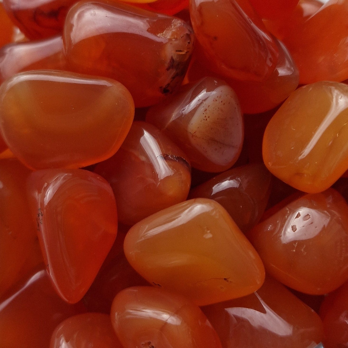 Group of Orange Carnelian Tumblestones