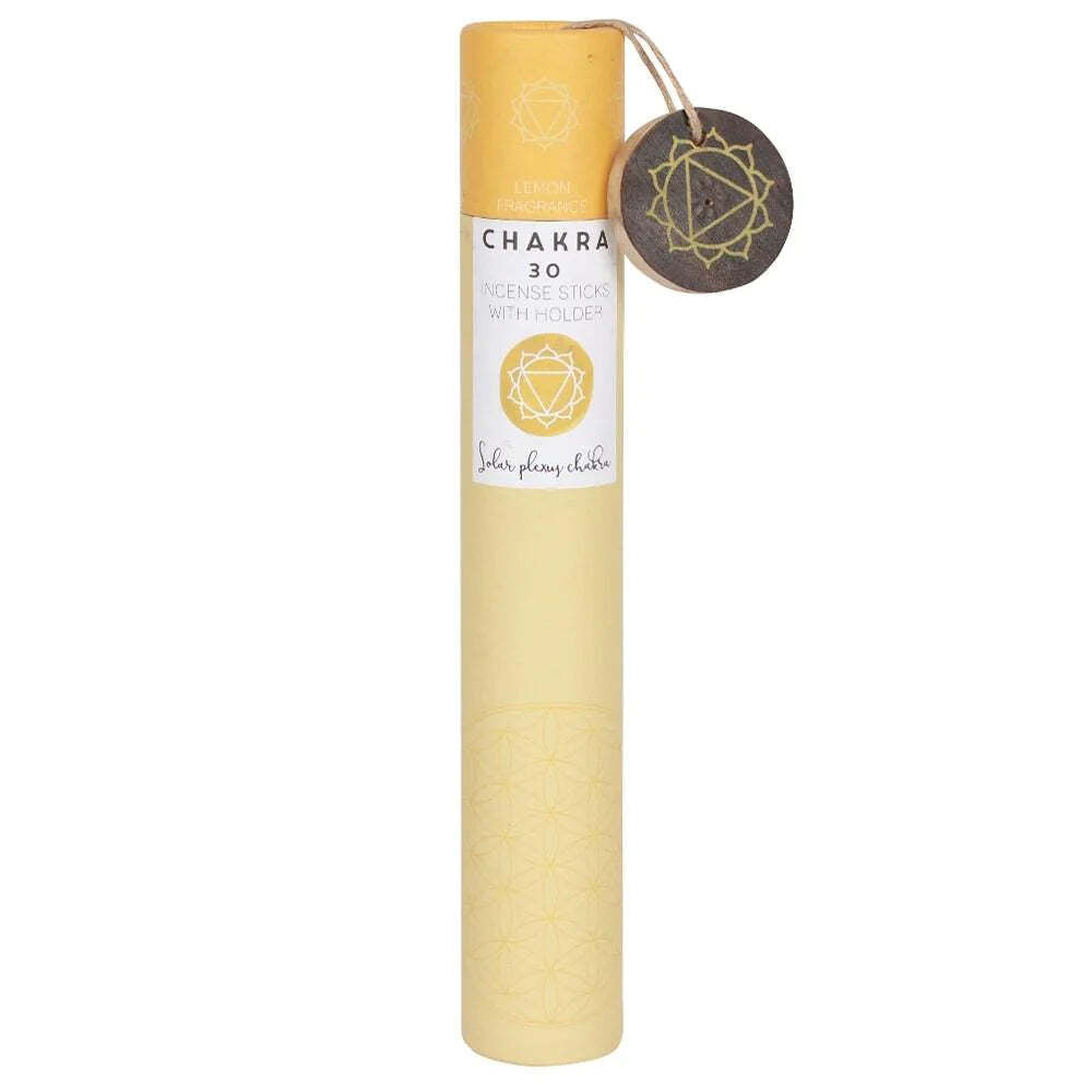 Lemon Incense sticks in a Yellow carton tube with a label on a white background