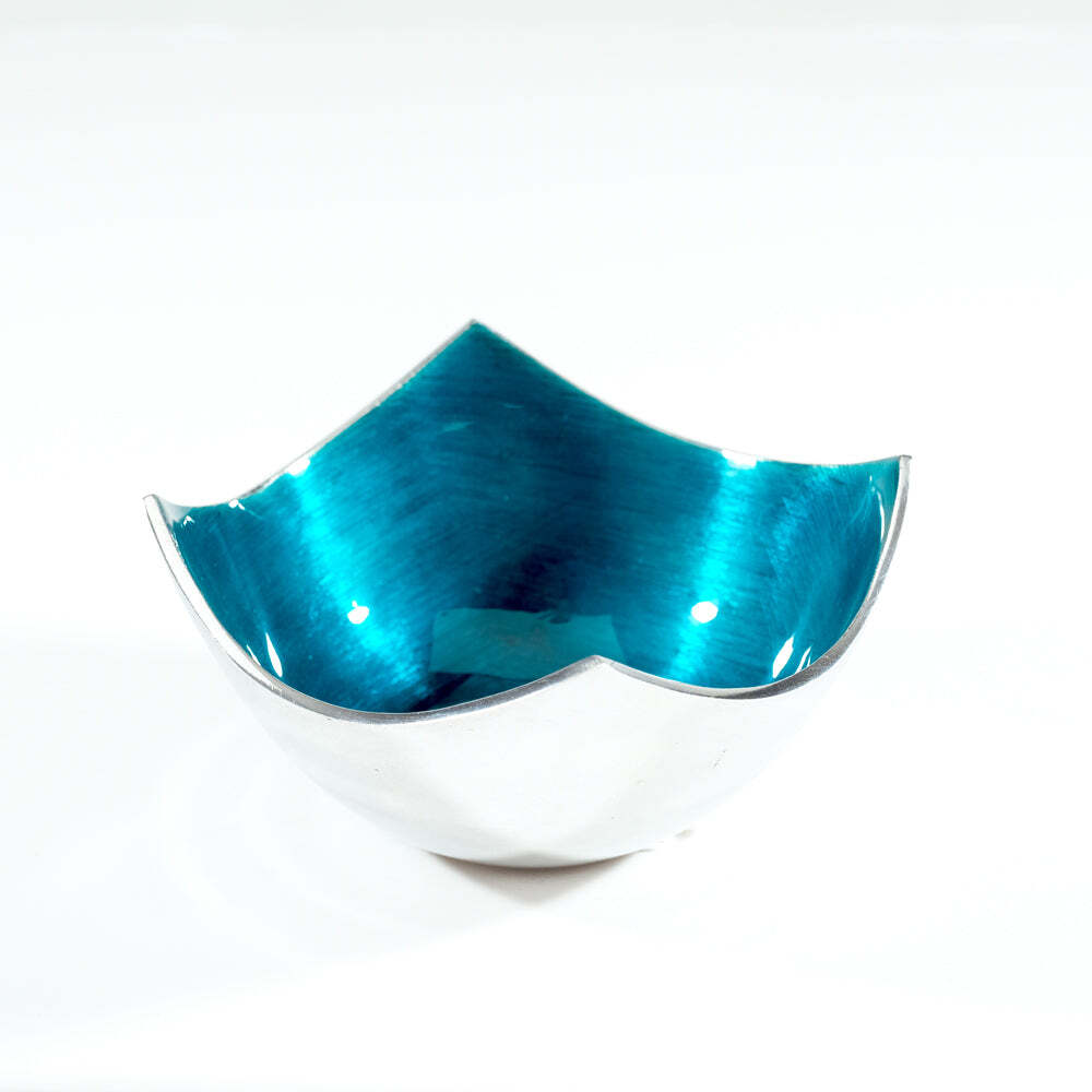 Bowl with blue interior on a white background