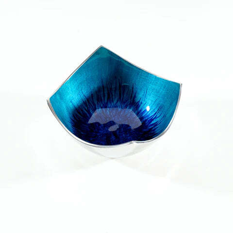 Blue Aluminium bowl on a white background