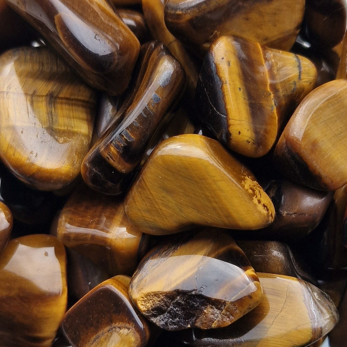 Golden Tigers Eye Tumblestones group